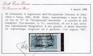 EMISSIONI DI ITACA SEGNATASSE 1941 ... 