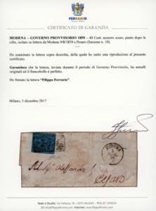 1859 - 40 cent. azzurro scuro ... 