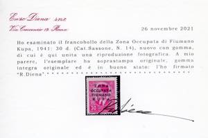 ZONA FIUMANO KUPA 1941 - 30 din. ... 