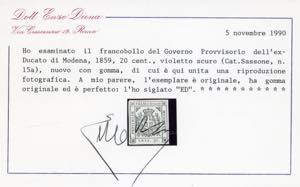 1859 - 20 cent. violetto scuro ... 