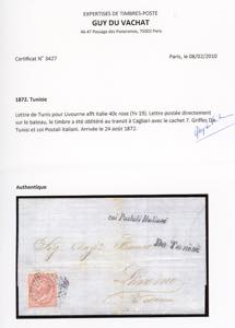 TUNISI 1872 - 40 cent. De La Rue ... 