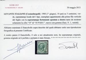 COSTANTINOPOLI 1908 - 10 para su 5 ... 