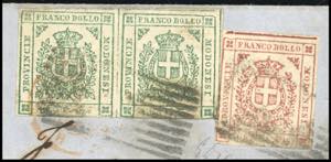 1859 - 40 cent. rosa carminio, 5 ... 