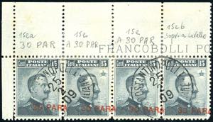 COSTANTINOPOLI 1908 - 30 pa. su 15 cent., ... 
