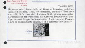 1859 - 40 cent. carminio vivo ... 