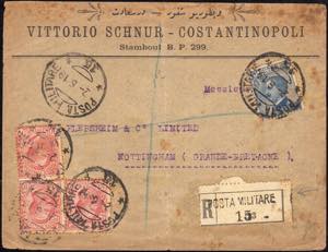 COSTANTINOPOLI 1919 - 10 cent. Leoni, tre ... 