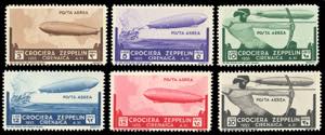 POSTA AEREA 1933 - Zeppelin, serie completa ... 