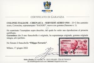 SERVIZIO AEREO 1934 - 25 + 2 lire ... 