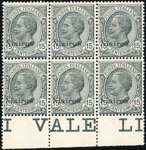 NISIRO 1912 - 15 cent. Leoni (10), blocco di ... 