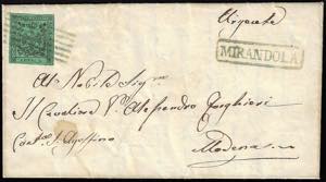 MIRANDOLA, 6 sbarre + cartella azzurri punti ... 