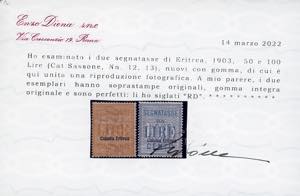SEGNATASSE 1903 - 50 e 100 lire ... 