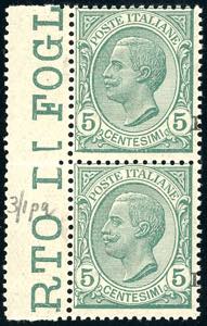 1912 - 5 cent. Leoni, soprastampa del II ... 