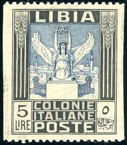 1921 - 5 lire Pittorica, non dentellato ... 