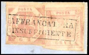 1859 - 1 grano rosa, 2 grana rosa, ... 