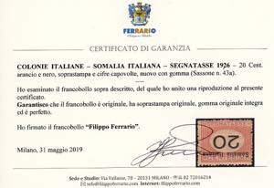 SEGNATASSE 1926 - 20 cent. ... 