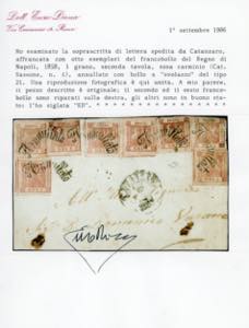1858 - 1 grano rosa carminio, II ... 