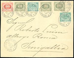 1892 - 2 cent. Cifra, due esemplari, 5 ... 