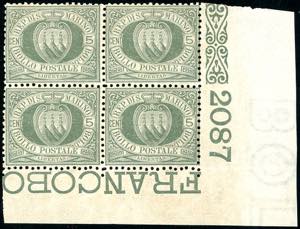 1892 - 5 cent. Stemma (13), blocco di ... 