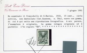 1910 - 15 cent. Stemma, carta ... 