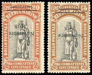 1918 - 20 + 5 cent., 45 + 5 cent. ... 