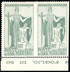 1924 - 2 lire Garibaldi (102), coppia ... 