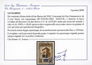 1943 - 5 cent. Caduta del ... 