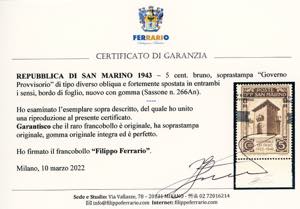 1943 - 5 cent. soprastampa ... 