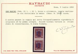 1946 - 20 lire Stemmi, coppia ... 