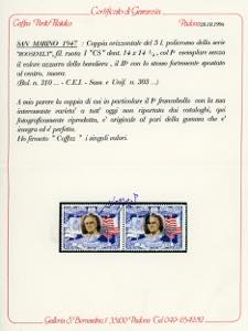 1947 - 5 lire Roosvelt, coppia ... 