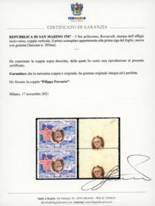 1947 - 5 lire Roosvelt, stampa ... 