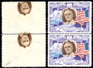 1947 - 5 lire Roosvelt, stampa delleffigie ... 