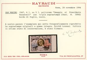 1947 - 6 lire su 5 lire Roosvelt, ... 