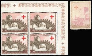 1951 - 75 lire Croce Rossa, blocco di ... 