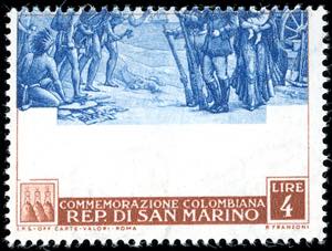 1952 - 4 lire Colombo, centro fortemente ... 