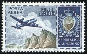 1954 - 1.000 lire Aereo (112), gomma ... 