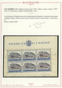 1949 - 100 lire UPU, foglietto, ... 