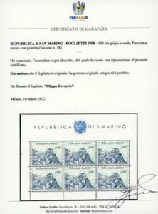 1958 - 500 lire Panorama foglietto ... 