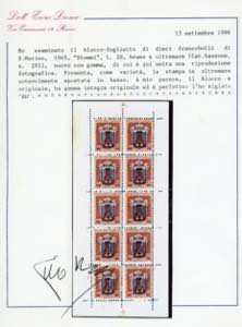 1945 - 20 lire Stemmi, minifoglio, ... 
