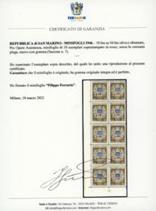 1946 - 10 lire su 50 lire Pro ... 