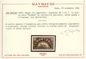 1929 - 1,25 lire espresso, prova ... 