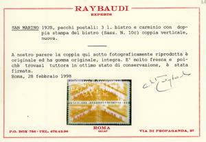 1929 - 3 lire non dentellato al ... 