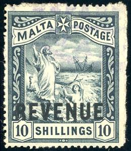 MALTA 1901 - 10 sh. (16), soprastampato ... 