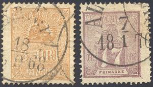 SVEZIA 1862/66 - 3 o. bistro e 17 o. lilla ... 