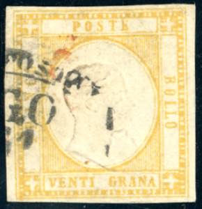 1861 - 20 grana giallo (23), usato, ... 