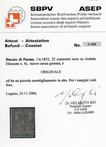 1852 - 25 cent. violetto (4), ... 