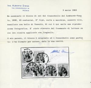 1856 - 45 cent. azzurro vivo, ... 