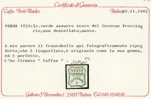 1859 - 5 cent. verde azzurro, I ... 
