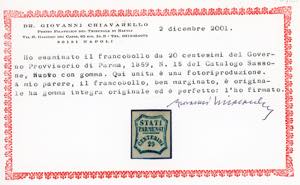 1859 - 20 cent. azzurro (15), ... 