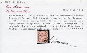 1859 - 40 cent. rosso bruno, I ... 