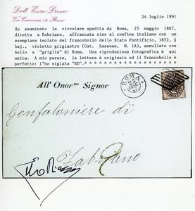 1867 - 1/2 baj violetto grigiastro ... 